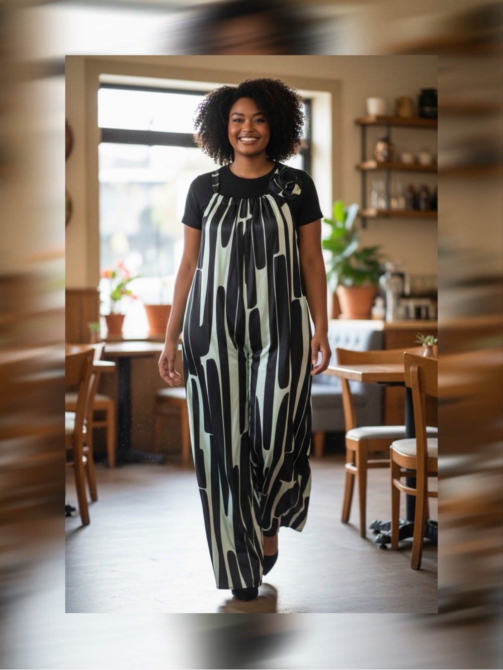 DIARRABLU Abstract Wide Leg Romper Jumpsuit Women’s XL NWT Tie Shoulder
